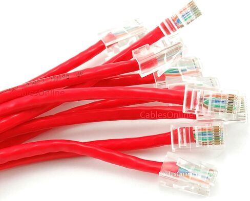 CablesOnline, 10-Pack 6in Assembly Cat5e Ethernet Non-Boot RJ45 Network Cable, Orange, U-000NOR-10 in Kuwait
