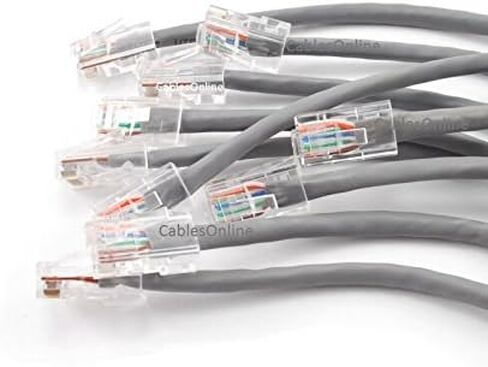 CablesOnline, 10-Pack 6in Assembly Cat5e Ethernet Non-Boot RJ45 Network Cable, Orange, U-000NOR-10 in Kuwait