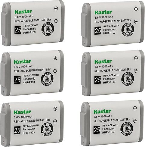 Kastar 4-Pack HHR-P103 Battery Replacement for Panasonic HHR-P103 HHRP103 HHR-P103A HHRP103A Type 25, Panasonic KX-GA271W KXGA271W KX-TD7680 KXTD7680 KX-TD7896 KXTD7896 KX-TG2352 KXTG2352 KX-TG2352B in Saudi Arabia
