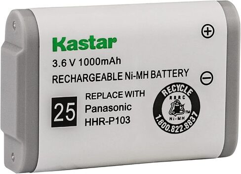 Kastar 4-Pack HHR-P103 استبدال البطارية لـ Panasonic HHR-P103 HHRP103 HHR-P103A HHRP103A TYPE 25 ، PANASONIC KX-GA271W KXGA271W KX-TD7680 KXTD7680 KX-TD7896 KX KX-TG2352B in Saudi Arabia