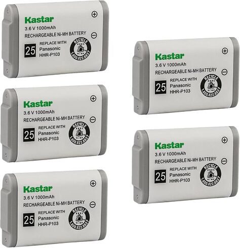 Kastar 4-Pack HHR-P103 Battery Replacement for Panasonic HHR-P103 HHRP103 HHR-P103A HHRP103A Type 25, Panasonic KX-GA271W KXGA271W KX-TD7680 KXTD7680 KX-TD7896 KXTD7896 KX-TG2352 KXTG2352 KX-TG2352B in Saudi Arabia