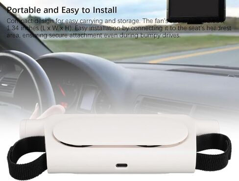 مروحة سيارة Yoidesu للسائق ومقعد الراكب - 3 سرعة للرياح ، مروحة مقعد السيارة ، محمولة USB Backseat ، مروحة تبريد الأطفال ، طفل هادئ ، مسند رأس ، 3 سرعات للسيارات Van RV Truck in Saudi Arabia