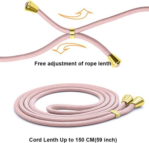 YESPURE Crossbody Case for Google Pixel 7 Clear Soft TPU Anti-Yellowing Anti-Scratch Shockproof Protective Phone Cover Case with Adjustable Lanyard Neck Strap for Women Girls - Rose Gold in Kuwait