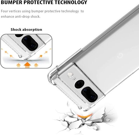 YESPURE Crossbody Case for Google Pixel 7 Clear Soft TPU Anti-Yellowing Anti-Scratch Shockproof Protective Phone Cover Case with Adjustable Lanyard Neck Strap for Women Girls - Rose Gold in Kuwait