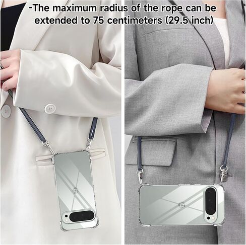 حزام حزام لـ Google Pixel 9 Pro XL Crossbody Rope ، غطاء خلية مضادة للانتشار مع حزام سلك عنق قابل للتعديل ، حالة هاتف شحنة شفافة واضحة لـ Google Pixel 9 Pro XL Girls Summer in Kuwait