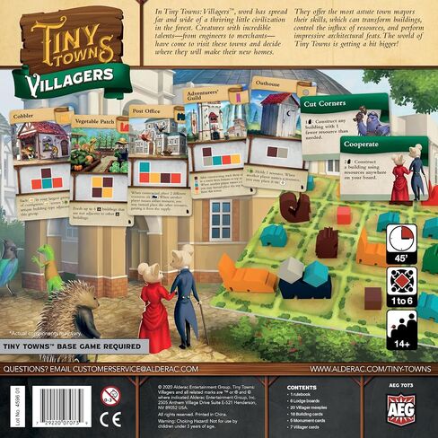 Tiny Towns - Award-winning Board Game, Base Set, 1-6 Players, 45-60 min Play Time, Strategy Board Game for Ages 14 and Up, Cleverly Plan & Construct a Thriving Town, Alderac Entertainment Group (AEG) in Saudi Arabia