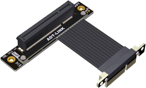 ADT-LINK PCI Express 4.0/3.0 x4 ذكر إلى x8 PCI-E X4 إلى X8 SLOT CATING 90 درجة مستقيمة كابلات التمديد اليمنى (20 سم ، R28SL-TL 4.0) in Kuwait