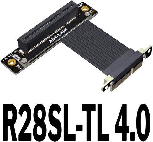 ADT-LINK PCI Express 4.0/3.0 x4 ذكر إلى x8 PCI-E X4 إلى X8 SLOT CATING 90 درجة مستقيمة كابلات التمديد اليمنى (20 سم ، R28SL-TL 4.0) in Kuwait