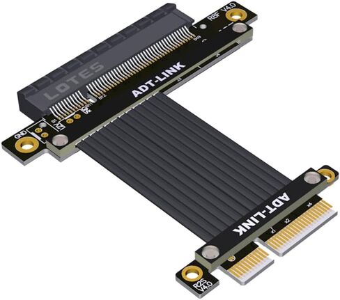 ADT-LINK PCI Express 4.0/3.0 x4 ذكر إلى x8 PCI-E X4 إلى X8 SLOT CATING 90 درجة مستقيمة كابلات التمديد اليمنى (20 سم ، R28SL-TL 4.0) in Kuwait