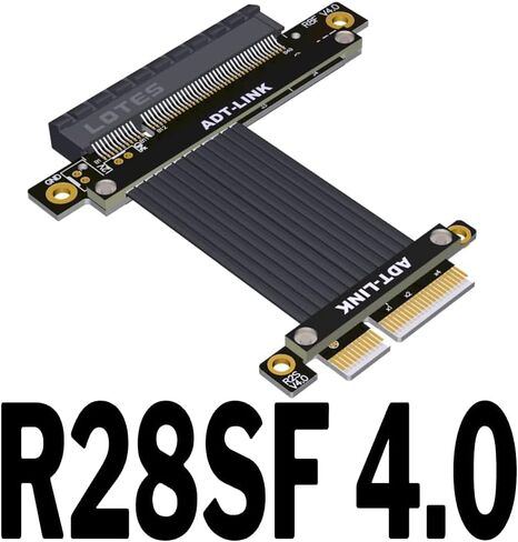 ADT-LINK PCI Express 4.0/3.0 x4 ذكر إلى x8 PCI-E X4 إلى X8 SLOT CATING 90 درجة مستقيمة كابلات التمديد اليمنى (20 سم ، R28SL-TL 4.0) in Kuwait