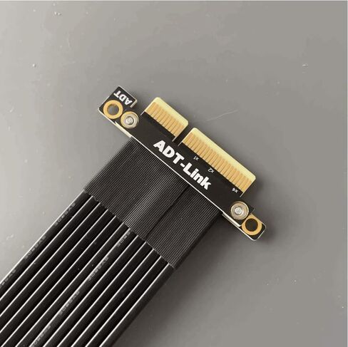 ADT-LINK PCI Express 4.0/3.0 x4 ذكر إلى x8 PCI-E X4 إلى X8 SLOT CATING 90 درجة مستقيمة كابلات التمديد اليمنى (20 سم ، R28SL-TL 4.0) in Kuwait