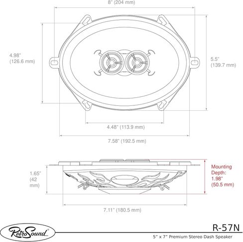 RetroSound R-410UK 4" x 10" Dash Replacement Speaker for Classic Vehicles in Kuwait