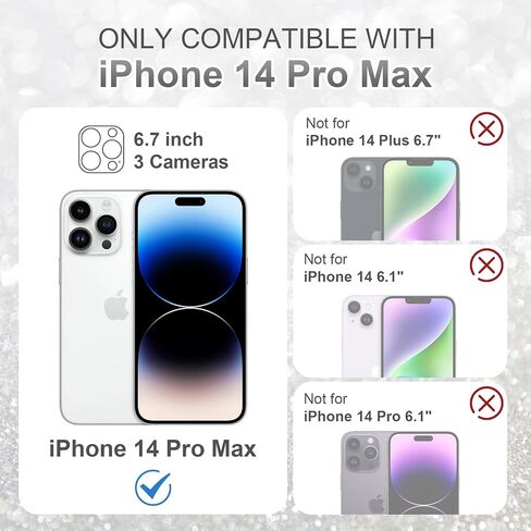 بالنسبة لـ iPhone 16 Pro Max bling Case for Women Girls ، Glitter Sparkly Rhinestone Crystal Diamond و Rectangle Luxury Plating TPU Wrackproof Protection Wover ، مع واقي الشاشة والفضة in Saudi Arabia