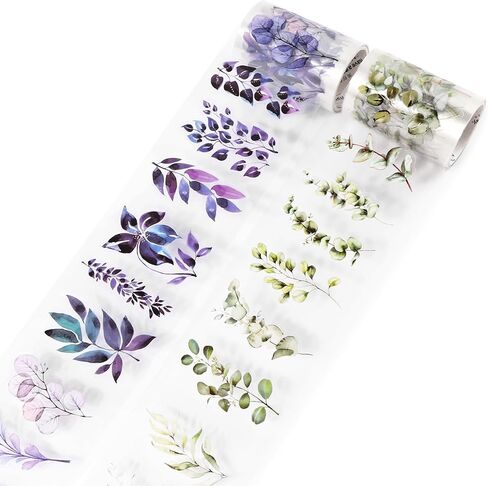 Washi Tape, PET Decorative Adhesive Aesthetic Tapes for Scrapbooking Bullet Junk Journaling Supplies, Planners and DIY Crafts (Sunflower & Dream Bouquet) in Kuwait