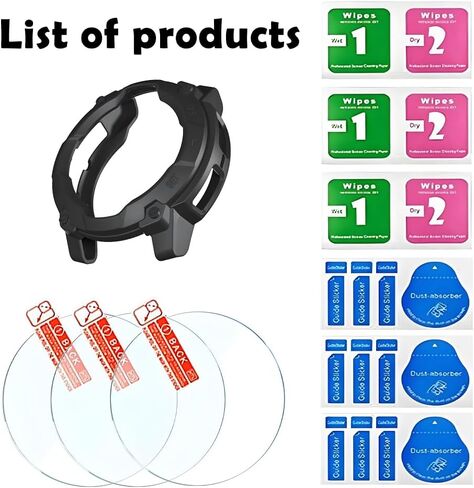 Watch Screen Protector +Watch Case Cover for Garmin Instinct 3 50mm, [3-PCS] Tempered Glass Film & Soft TPU Bumper, Anti-Scratch, Bubble-Free, HD Clear, Shockproof Protection (Black) in Saudi Arabia