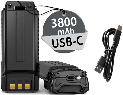 Baofeng UV-5R بطارية تكبير USB-C قابلة لإعادة الشحن 3800mAh BL-5 لـ Walkie Talkie BF-F8HP UV-5X3 RD-5R UV-5RTP Type-C من إكسسوارات الراديو (BL-5L Baofeng Battery) in Saudi Arabia