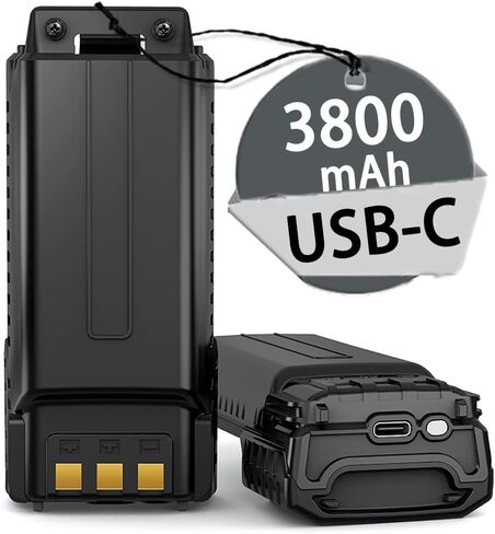 Baofeng UV-5R بطارية تكبير USB-C قابلة لإعادة الشحن 3800mAh BL-5 لـ Walkie Talkie BF-F8HP UV-5X3 RD-5R UV-5RTP Type-C من إكسسوارات الراديو (BL-5L Baofeng Battery) in Kuwait