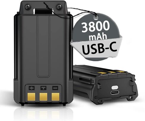 Baofeng UV-5R بطارية تكبير USB-C قابلة لإعادة الشحن 3800mAh BL-5 لـ Walkie Talkie BF-F8HP UV-5X3 RD-5R UV-5RTP Type-C من إكسسوارات الراديو (BL-5L Baofeng Battery) in Kuwait