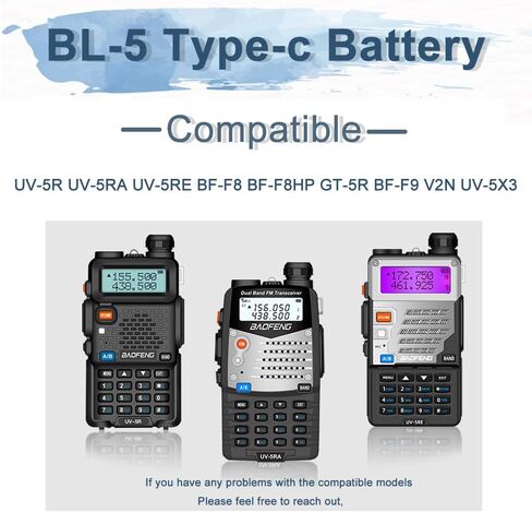 Baofeng UV-5R بطارية تكبير USB-C قابلة لإعادة الشحن 3800mAh BL-5 لـ Walkie Talkie BF-F8HP UV-5X3 RD-5R UV-5RTP Type-C من إكسسوارات الراديو (BL-5L Baofeng Battery) in Kuwait