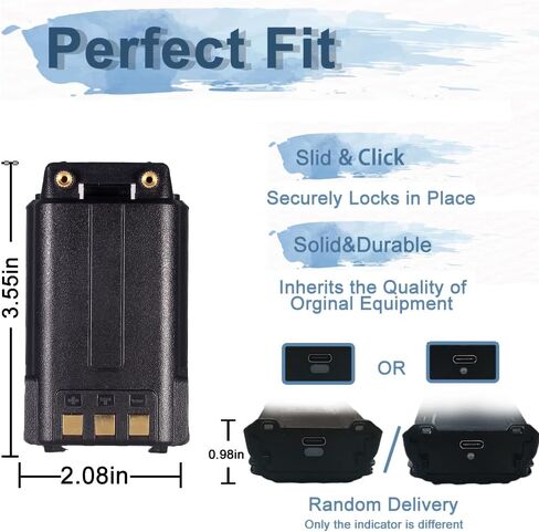 Baofeng UV-5R بطارية تكبير USB-C قابلة لإعادة الشحن 3800mAh BL-5 لـ Walkie Talkie BF-F8HP UV-5X3 RD-5R UV-5RTP Type-C من إكسسوارات الراديو (BL-5L Baofeng Battery) in Kuwait