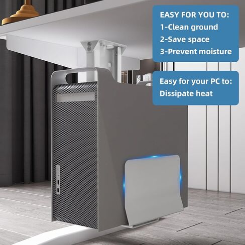 TooCust Heavy Duty Computer Wall Mount, Also Great for PC Mount Under Desk - Height Adjustable from 12" to 20", Width Adjustable from 5.7" to 8" - Computer Mount PC Holder Under Desk or On Wall in Kuwait