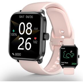 Smart Watch for Men Women, GPS Built-in, Bluetooth Calling, Heart Rate & Sleep Health Monitor, Stress Manage, IP68 Waterproof, 100+ Sports Mode, Smartwatch for Android & iPhone, Black