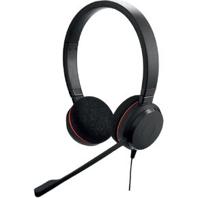 Jabra Evolve 20 Stereo Headset - Unified Communication Certified Headphones for VoIP Softphone with Passive Noise Cancelling - USB-C/A - Black