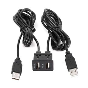 Aramox Dashboard Cable Adapter,1.5m USB Panel Extension Cable 2 Port Car Mount Flush Cord for Truck Boat