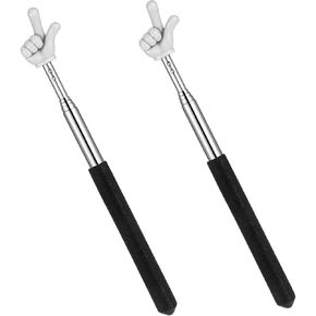2 Pcs Telescopic Teacher Pointer Finger Pointer Stick Extendable Teachers Stick for Classroom Elementary School Kindergarten and Teacher Supplies Interactive Learning Black