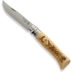 OPINEL National Parks Collection No.08, Engraved Beechwood Handles in Collaboration with Local Artists, Supports Leave No Trace, Stainless Steel, Made in France (Great Smokey Mountains)