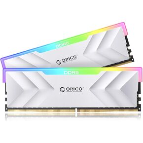 ORICO Raceline Neon DDR5 RGB RAM 32GB (2x16GB) 6000MHz CL30, Unbuffered DIMM Desktop Memory with ON-die ECC, Intel XMP 3.0 & AMD Expo, Low Latency for Gaming – Silver
