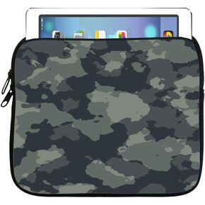 Black Green Dark Green Jungle Woods Camo Camouflage 7.5x8 inch Neoprene Zippered Tablet Sleeve Bag by Moonlight4225 for iPad, Kindle, Tab, Note, Air, Mini, Fire