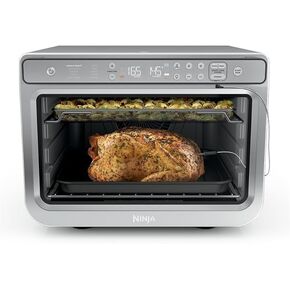 Ninja Prestige Smart XL with Pro Cook System 10-in-1 Air Fry Digital Countertop Convection Toaster Oven with Air Fry, Broil & Bake, Pro Cook Thermometer, 1800 Watts, Stainless Steel, DT551 (Renewed)