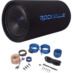 Rockville RTB10A 10" 500w Powered Subwoofer Bass Tube+Bass Remote + Amp Kit