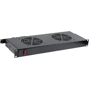 Tecmojo Rack Cabinet Mounted Server 1U 2 Fan Unit Cooling System Exhaust Airflow, for Cooling AV, Home Theater, Network 19inch Racks