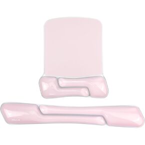 MOSISO Gel Wrist Rest Support for Mouse Pad&Keyboard Set, Irregular Rectangular Ergonomic Mousepad Keyboard Pad Non-Slip Soft Cooling Gel Easy Typing Mat for Computer Laptop Home/Office, Pink