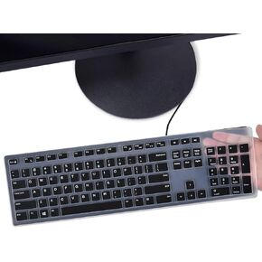 Keyboard Cover Skin Compatible with Amazon Basics Wired USB Keyboard with Low-Profile Keys, US QWERTY Layout, Black