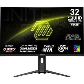 MSI MAG 321CUPDF 32-inch 3840 x 2160 (UHD) Gaming Monitor, 320Hz, Adaptive-Synch, HDMI, DisplayPort, VESA Mountable, Tilt, Height Adjustable, Speaker, 0.5ms, Black