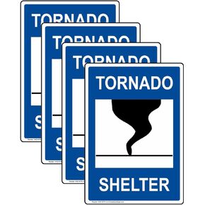 ملصق ملصق ملصق Tornado ComplianceSigns.com ، 5x3.5 في. 4 عبوات فينيل للاستجابة لحالات الطوارئ