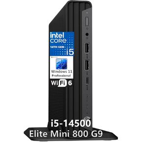 HP Elite Mini 800 G9 MFF Mini Business Desktop Computer, 14th Gen Intel 14-Core i5-14500 (Beat i7-14700T), 32GB DDR5 RAM, 1TB PCIe SSD, WiFi 6, Type-C, 2 DisplayPorts, HDMI, Windows 11 Pro, AZ-XUT
