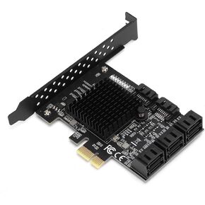 PCI E to SATA 3.0 Card, PCI E to SATA3.0 Controller Expansion Board 8 Port SATA3.0 Interface Expansion Card Compatible with SATA6G, 3G and 1.5G Hard Drives