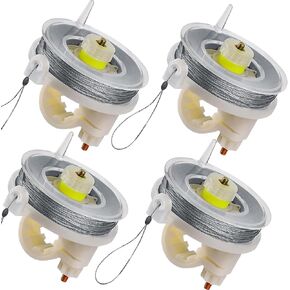 Kevlar Trip Wire with Reusable Reel (4-Pack) - 85ft Durable 12-Gauge Silicon-Coated Line for Perimeter Defense and Security Alarms - Ideal for Camping, Early Warning Systems, and Outdoor Safety