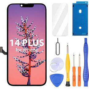Ayake for iPhone 14 Plus Screen Replacement, 6.7 inch FHD LCD Display and Touch Digitizer Screen, True Tone Programmable, Face ID Remains (for A2632, A2885, A2888, A2887, A2886)