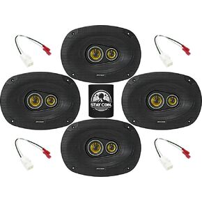 KICKER Speakers 6x9 inch for RAM 1500/2500/3500 2013-2023 Upgrade Kit - 4 Pack of CS Series with Harness, Car Audio Front and Rear Door Speaker CSC6934, 46CSC6934