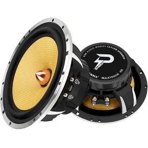 6.5" Carbon Fiber Low Frequency Speaker with Copper Voice Coil & Bullet Phase Plug - 1000W Max Power, Aluminum Basket, Y35 Magnet - Car Audio Midbass/Subwoofer (Pair)