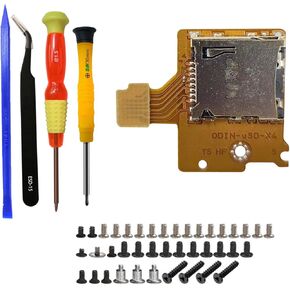 Micro SD Card Reader Replacement for Nintendo Switch,TF Memory Card Slot Socket Reader Board Replacement for NS Console+Full Set Screws and Tools