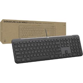 Logitech Signature Slim Wired K620 for Business, Full-Size Keyboard, USB-C Plug-and-Play, Laptop-Style, Scissor Keys, Windows/Mac/Chrome/PC/laptops - Graphite