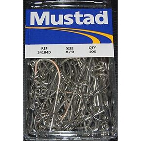 100 Mustad 34184DT-80 Size 8/0 Saltwater 60 درجة السنانير التي تقوم بها قوالب الملح