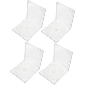 4Set Clear CD Storage Case Durable Holders for Blank Discs for Music Recording Data Backup and DIY Projects for Collectors and Fans