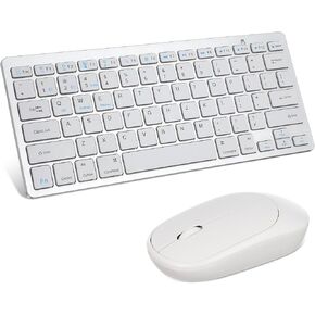 Wireless Keyboard and Mouse for iPad,Bluetooth and 2.4G USB Wireless Keyboard and Mouse for Tablets,Compatible for All iOS/Windows/Android System Devices-White